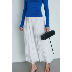 Suud Collection Ekru Donette Piliseli Etek