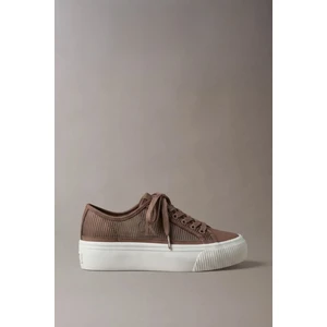 Calvin Klein Vulc Flatf Laceup Strıped Nyl