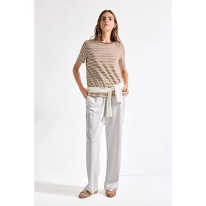 Straight Fit Elastik Bel Basic Gri Melanj Eşofman Altı I4052AX26AU
