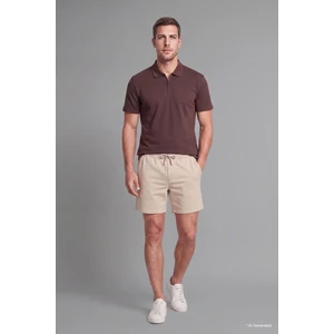 Regular Fit Elastik Bağlamalı Bel Düz Paça Ekru Şort I1296AX26SM