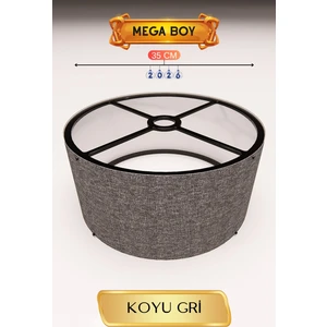 Koyu Gri Lambader Başlığı 35 cm Mega Boy