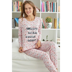 Siyah İnci Pamuklu Likralı Örme Pijama Takım