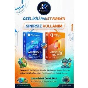 Windows 11 Pro/office 2024 Pro Plus Sınırsız Ikili Paket
