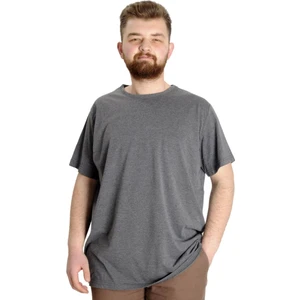Mode Xl Büyük Beden Basic Tshirt 20031 Antramelanj