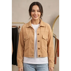 Moda Erva 34 Fitilli Kadife Crop Ceket