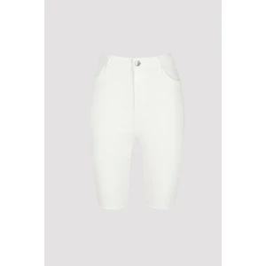 Beyaz White Denim Bermuda Şort