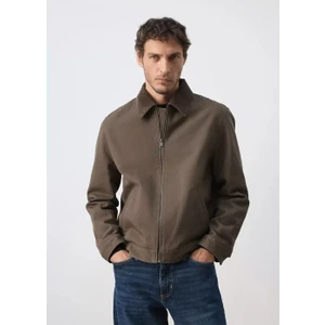 MANGO Man Fitilli kadife yakalı denim ceket