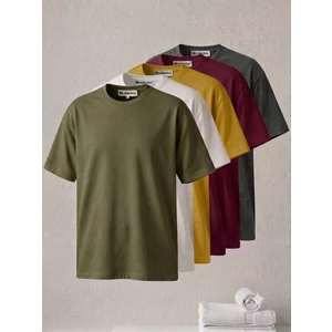 Me Selection 5'li Paket %100 Pamuk Unisex Basic Tişört