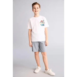 %100 Pamuk Beli Lastikli Basic Şort Erkek Çocuk B5867A826SM