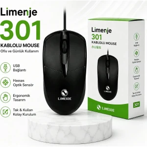 Limenje 301 Kablolu Optik Ofis Mouse