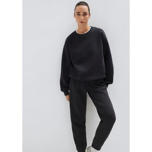 Bisiklet Yaka Siyah Basic Sweatshirt 1610198-900
