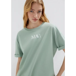 Mavi Logo Baskılı Yeşil Tişört 1611593-71787