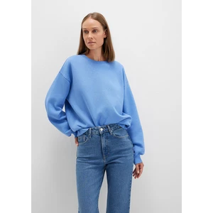 Bisiklet Yaka Mavi Basic Sweatshirt 1610198-70790