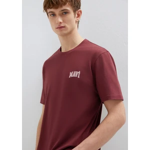 Mavi Logo Baskılı Bordo Tişört 0611714-70396