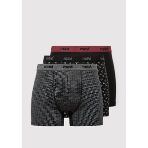 3lü Siyah Baskılı Boxer 0912225-900