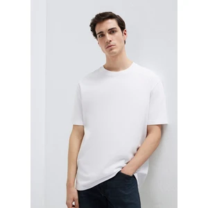 Bisiklet Yaka Beyaz Basic Tişört 0611596-620