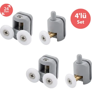 4 Lü Duşakabin Tekerleği Seti 24 mm Çapında Modern Tasarım ve Kolay Temizlik Özellikli