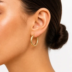 Boru Halka Küpe 1,5 cm Sarı