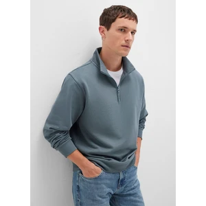 Yarı Fermuarlı Mavi Basic Sweatshirt 0S10278-80889