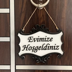 Sky Store Evimize Hoşgeldiniz Temalı Dekoratif Kapı Süsü