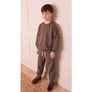 Basic Karyoka Detaylı Sweatshirt Takım Vizon