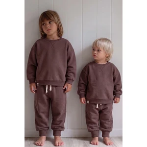 Basic Karyoka Detaylı Sweatshirt Takım Mürdüm