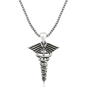 Inure Jewelry ​Gümüş Tıp Sembolü Kadüse Kolye