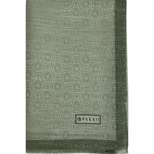 Pamuk Ipek Şeritli Monogram Şal 41728-MINT