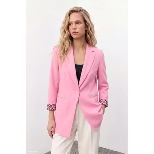 Mono Yaka Klasik Ceket - Açık Pembe