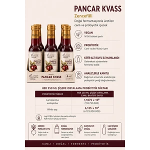 6 Adet Pancar Kvass (250ML.) Cam Şişede