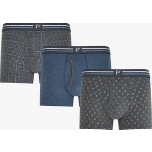 Erkek Blend Çizgili 3'lü Boxer
