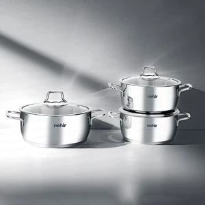 Silver Klasik 6 Parça Çelik Derin Tencere Seti