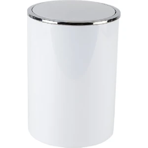 Lenox 6 Lt Beyaz Çöp Kovası Parlak Krom Kaplama ile Modern Tasarım
