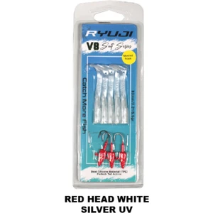 Ryuji V8 8cm 5.5gr Silikon Yem Red Head White Silver