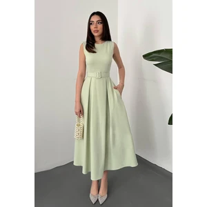 End Black Mint Halter Yaka Kloş Elbise