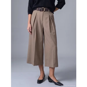 72796 Kemerli Culotte Pantolon-Bej