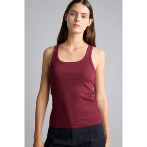 Slim Fit Basic Yuvarlak Yaka Fitilli Atlet E5539AX26SM