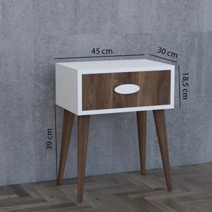 Komot Remaks Trend Ceviz Komodin 1 Çekmeceli Klasik Tasarım 45x30x58 cm Suntalam Malzeme