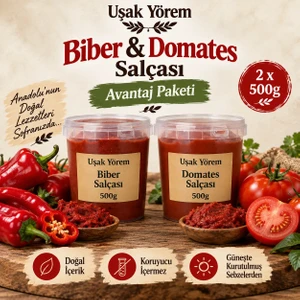 Uşak Yörem Salça Paketi ( Domates - Biber) 2x500 gr