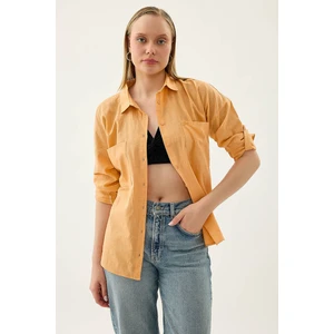 Basic Oversize Önden Cepli Gömlek