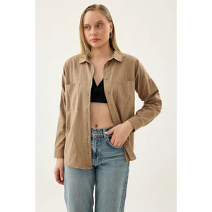 Basic Oversize Önden Cepli Gömlek