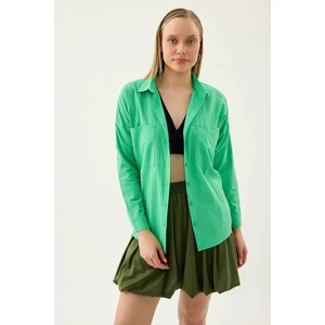 Basic Oversize Önden Cepli Gömlek