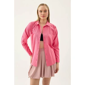 Basic Oversize Önden Cepli Gömlek