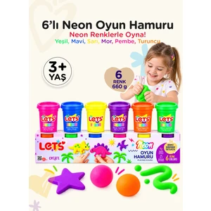 Neon Oyun Hamuru 6 Renk 660 g | Let's