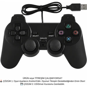 Çift Titreşimli (Double Vibration) USB PC Gamepad Joystick