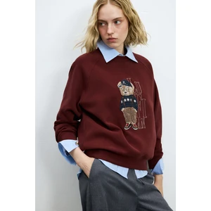 Dıamond Kadın Örme Sweatshırt Bordo
