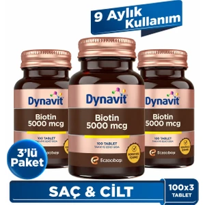 Biotin 5000 Mcg 100 Tablet 3 Adet