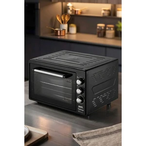 AF380L Lambalı, Termostatlı, Saatli 38 Litre Midi Fırın Siyah