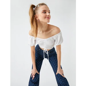 Büzgülü Crop Tişört
