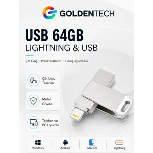 Golden Tech 3.0 Otg Flash Bellek Iphone - Pc Uyumlu Otg Flash USB Data Bellek
